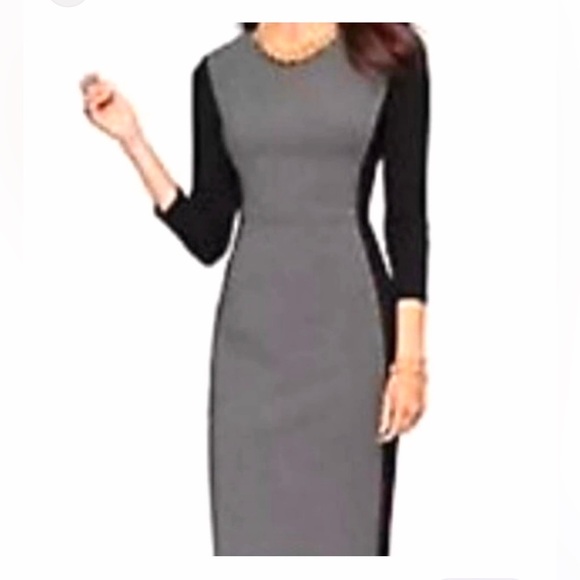 Talbots Colorblock Ponte Sheath Dress - Picture 2 of 7